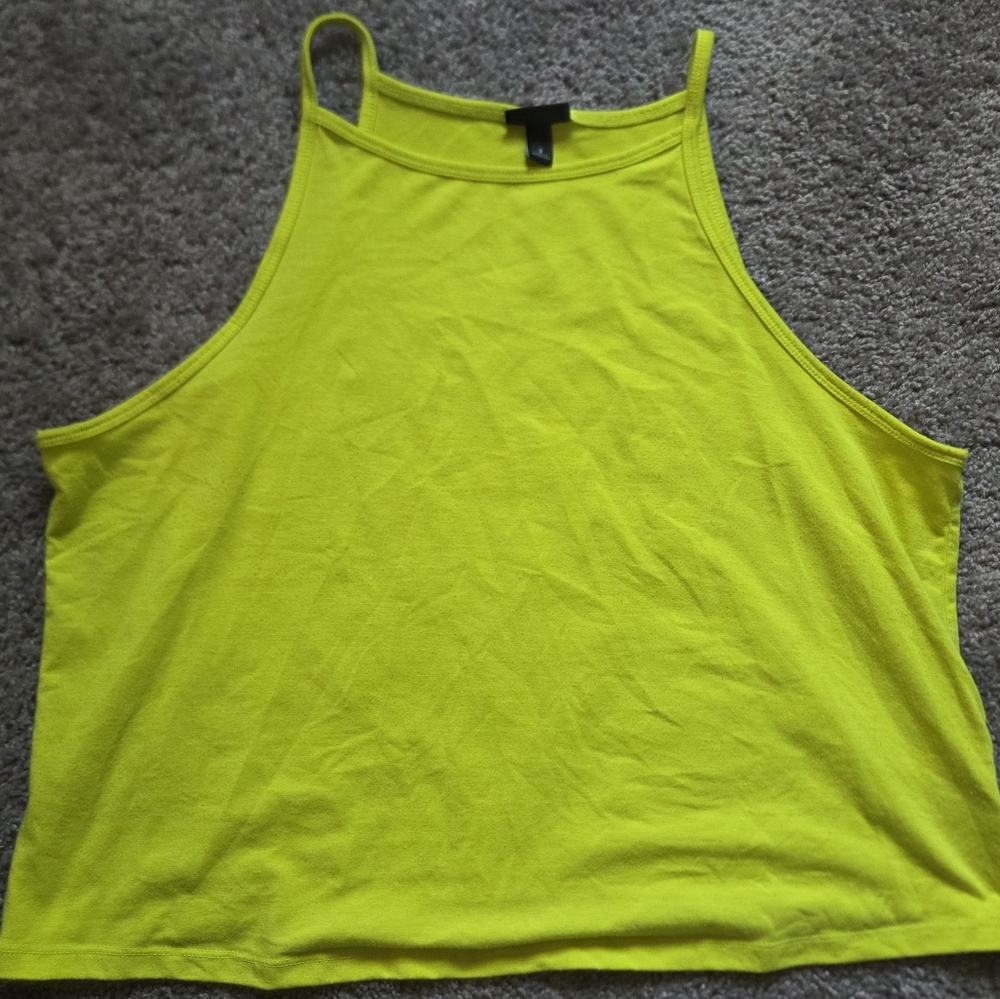 Torrid Chartreuse High Neck Crop Top